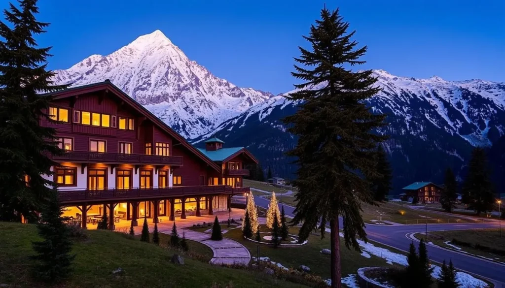 Image of a luxurious hotel in Saas Valley with a view of Alphubel
