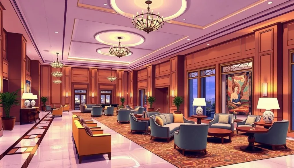 Image of a luxurious hotel lobby in New Brunswick