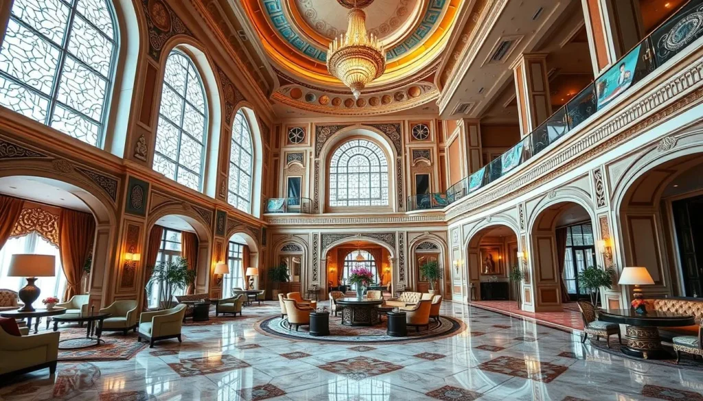 Image of a luxurious hotel lobby in Tashkent