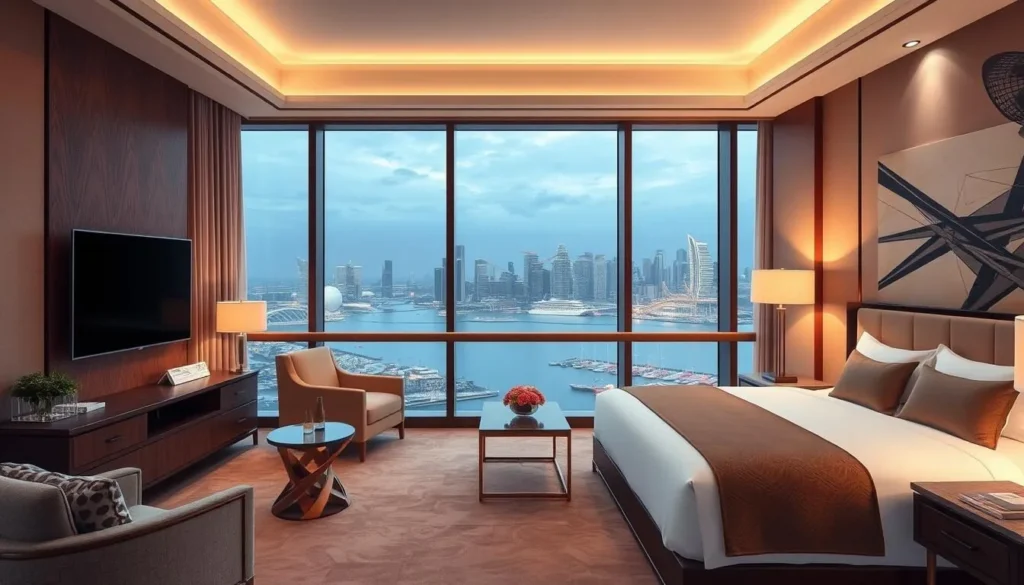 Image of a luxurious hotel room in Marina Bay