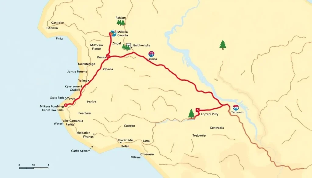 Image of a map showing directions to Mākena State Park