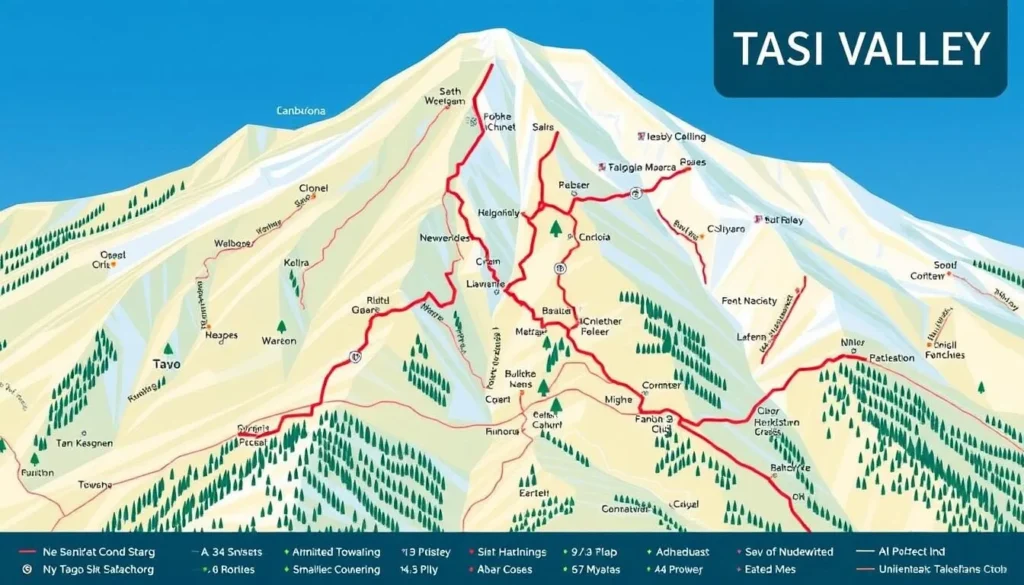 Image of a map showing directions to Taos Ski Valley