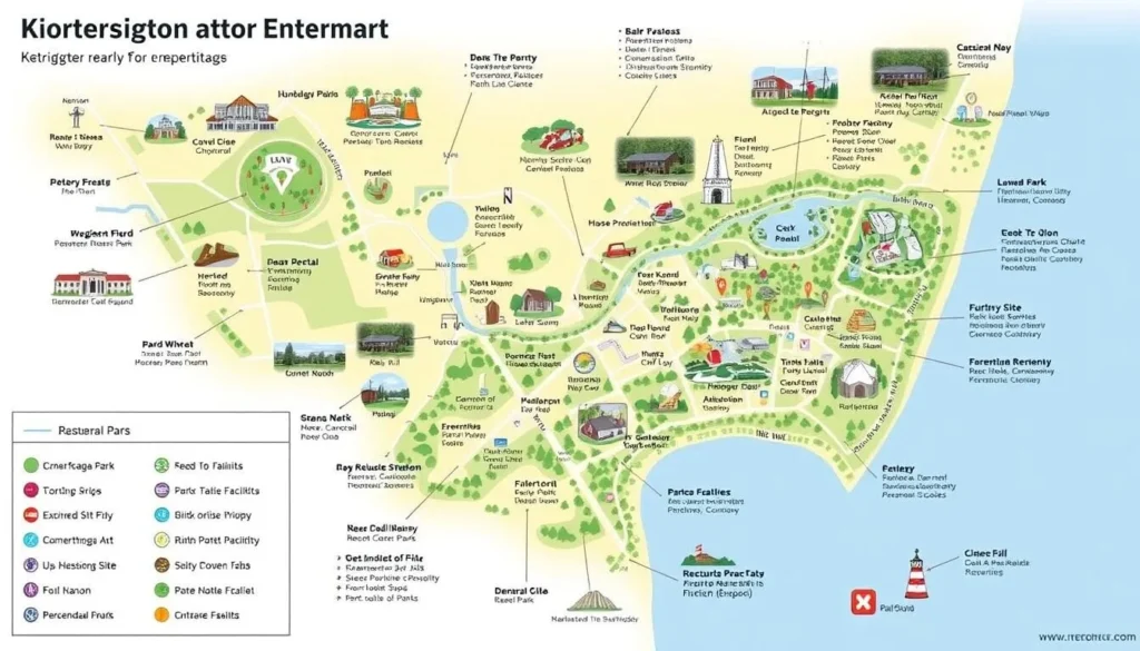 Image of a map showing nearby attractions to Kensington Reservoir