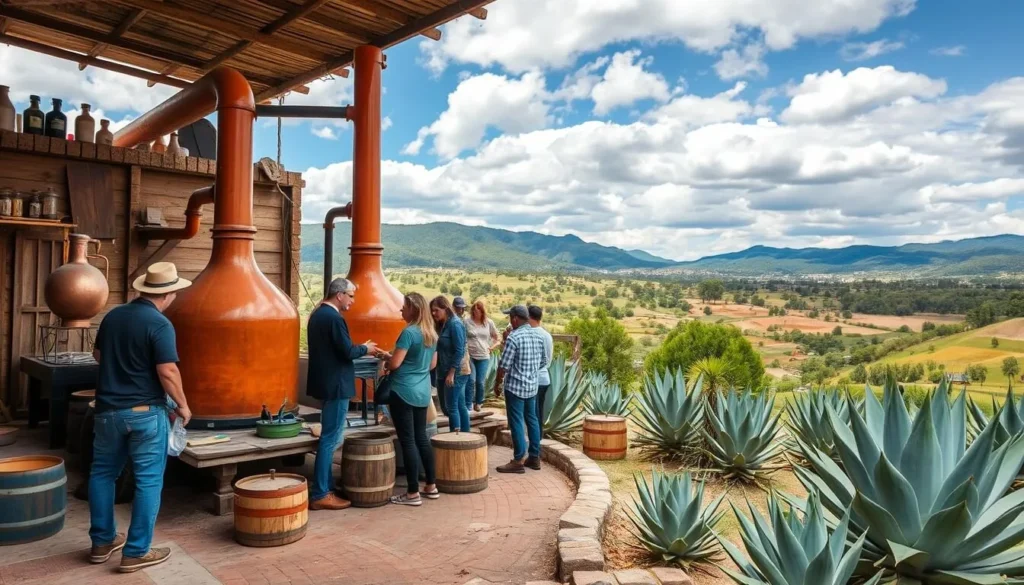 Image of a mezcal distillery tour in Santiago Matatlán