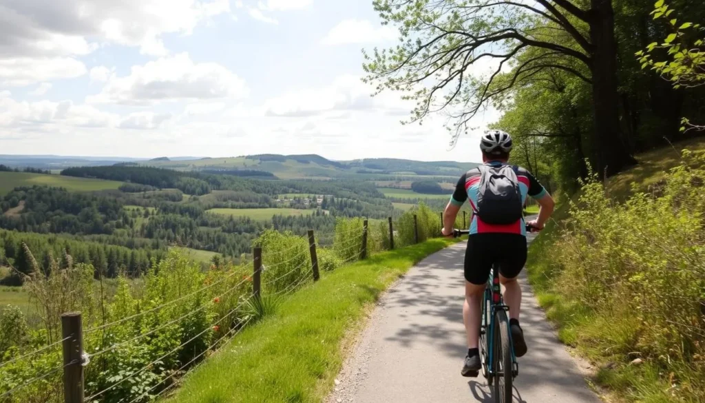 Image of a person biking on a trail near Elizabeth