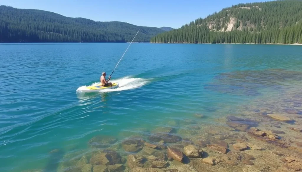 Image of a person enjoying water activities on Lake Shasta