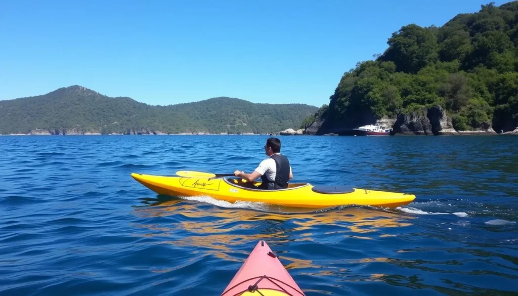 Image of a person kayaking in Rubicon Bay
