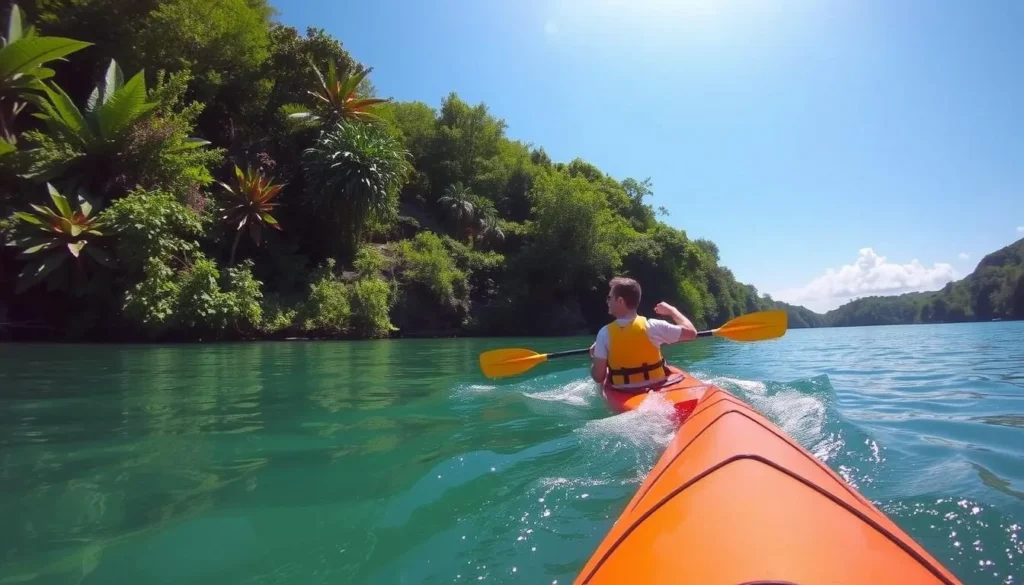 Image of a person kayaking on the Cagayan River