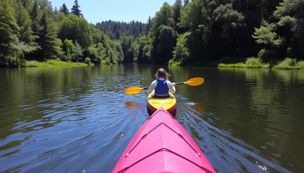 Image of a person kayaking on the Necanicum River
