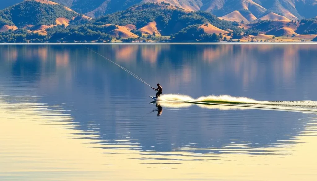 Image of a person water skiing on Lake Oroville