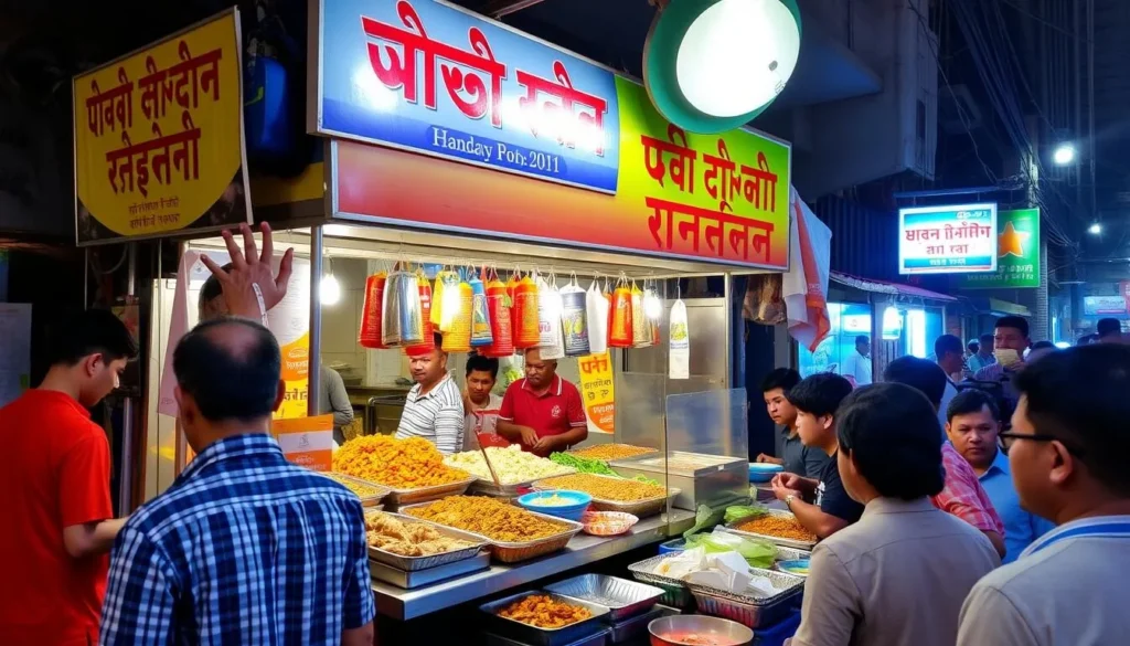 Image of a popular street food stall in Chittagong
