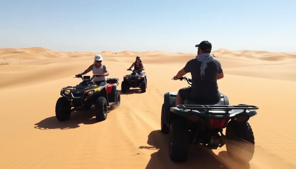 Image of a quad bike tour in the desert near Agadir