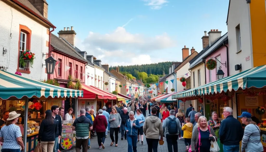 Image of a quaint Leinster town hosting a local festival