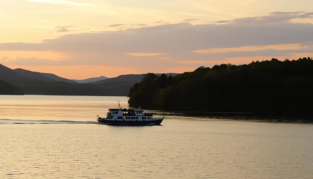 Image of a scenic cruise boat on Saratoga Lake