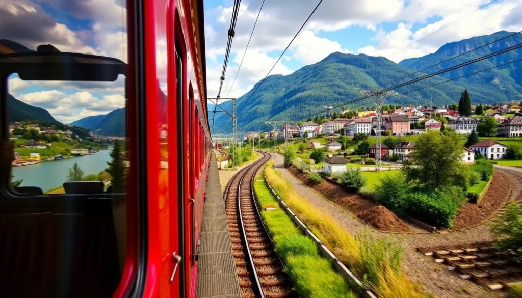 Image of a scenic train journey from Zurich to a nearby destination