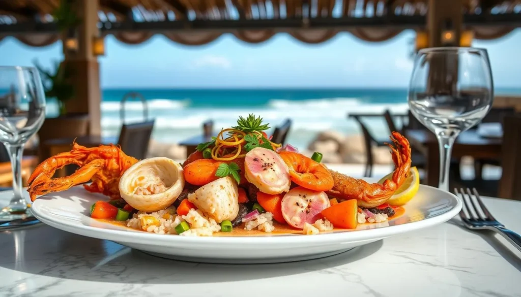 Image of a seafood dish at a Seaside restaurant