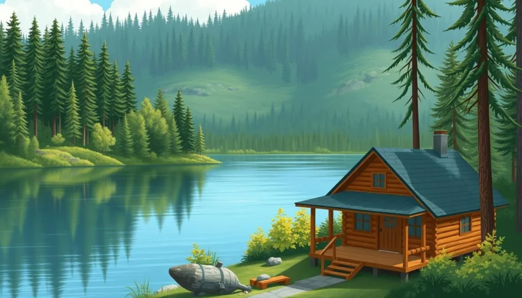 Image of a secluded cabin near Lower Blue Lake