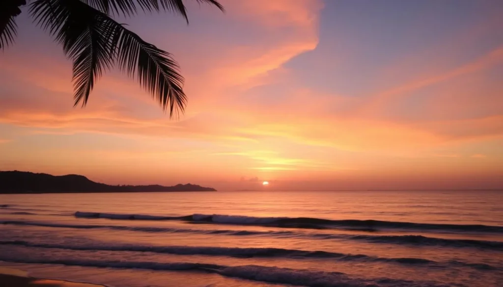 Image of a serene Acapulco beach at sunset
