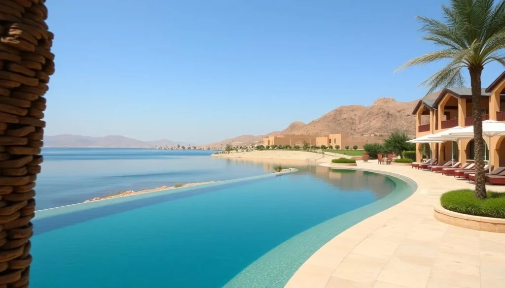 Image of a serene Dead Sea resort near Mujib Nature Reserve