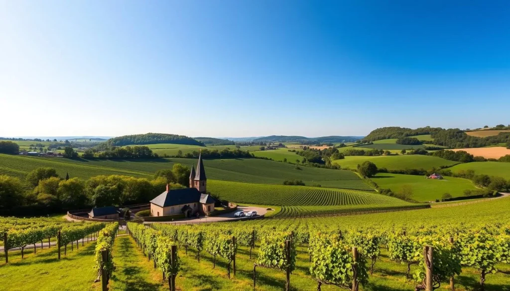 Image of a serene Loire Valley landscape with a small, family-owned winery