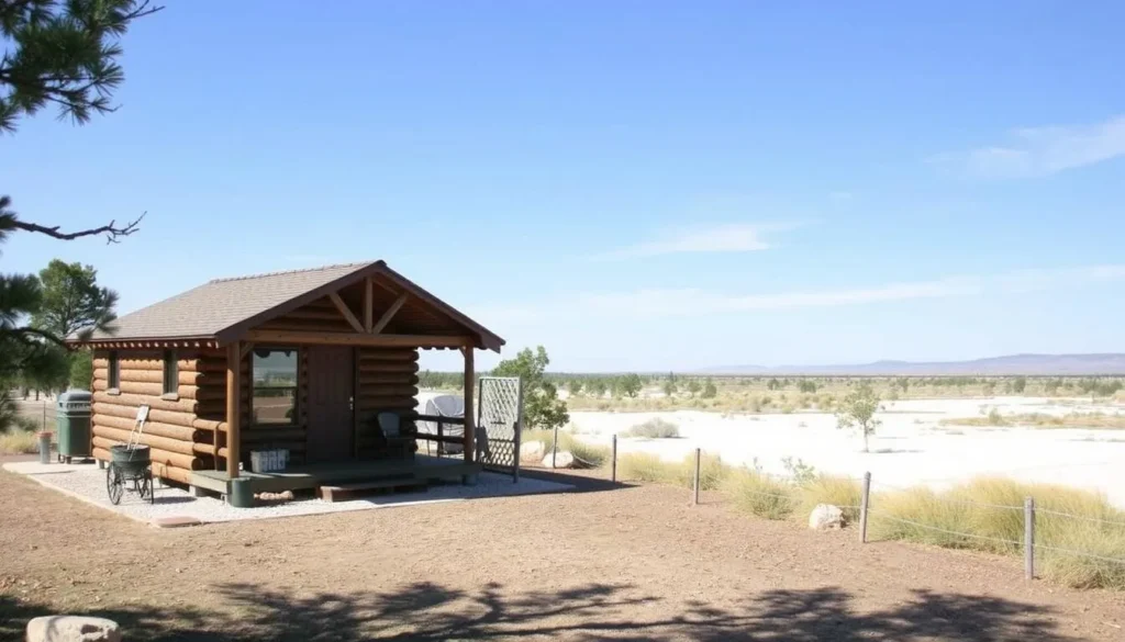 Image of a serene cabin or campsite at Great Salt Plains State Park