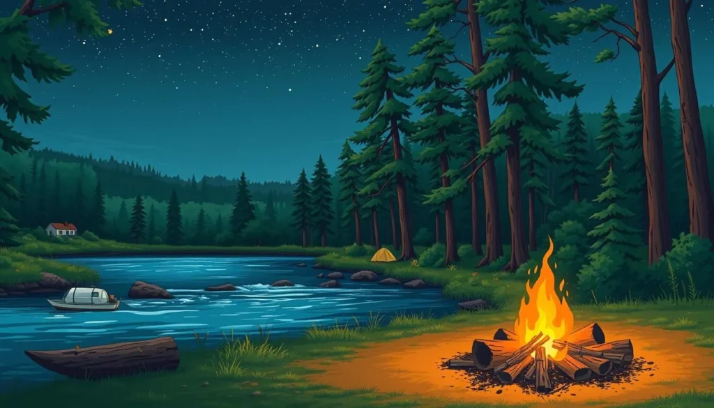 Image of a serene campsite at Mark Twain Lake