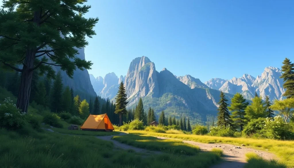 Image of a serene campsite near Gates of the Mountains Image of a serene campsite near Gates of the Mountains