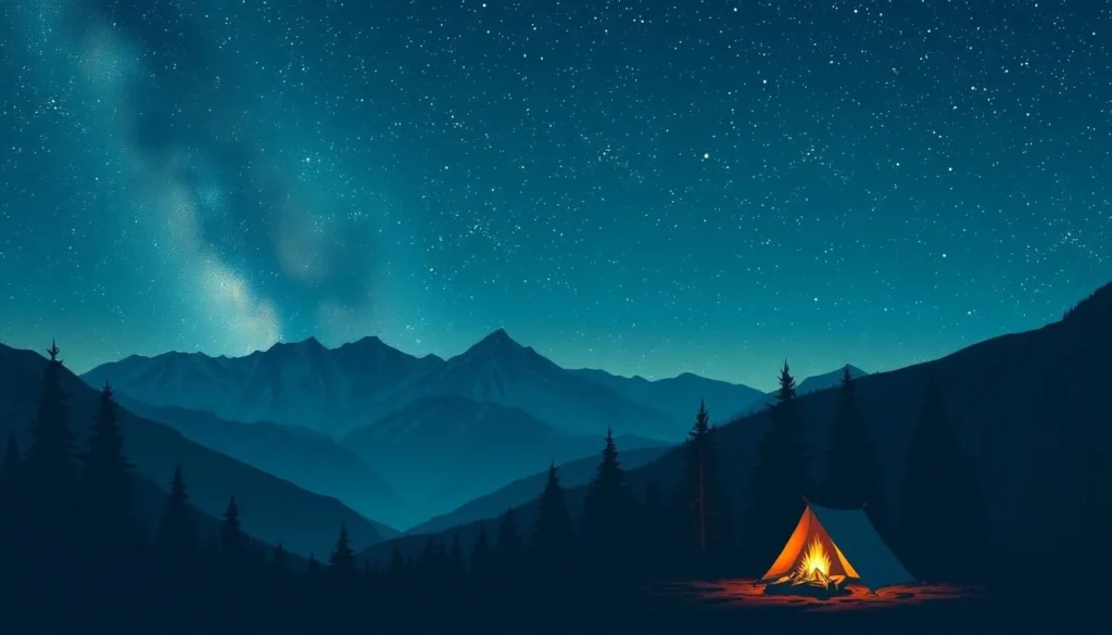 Image of a serene campsite under a starry sky in the White Mountains