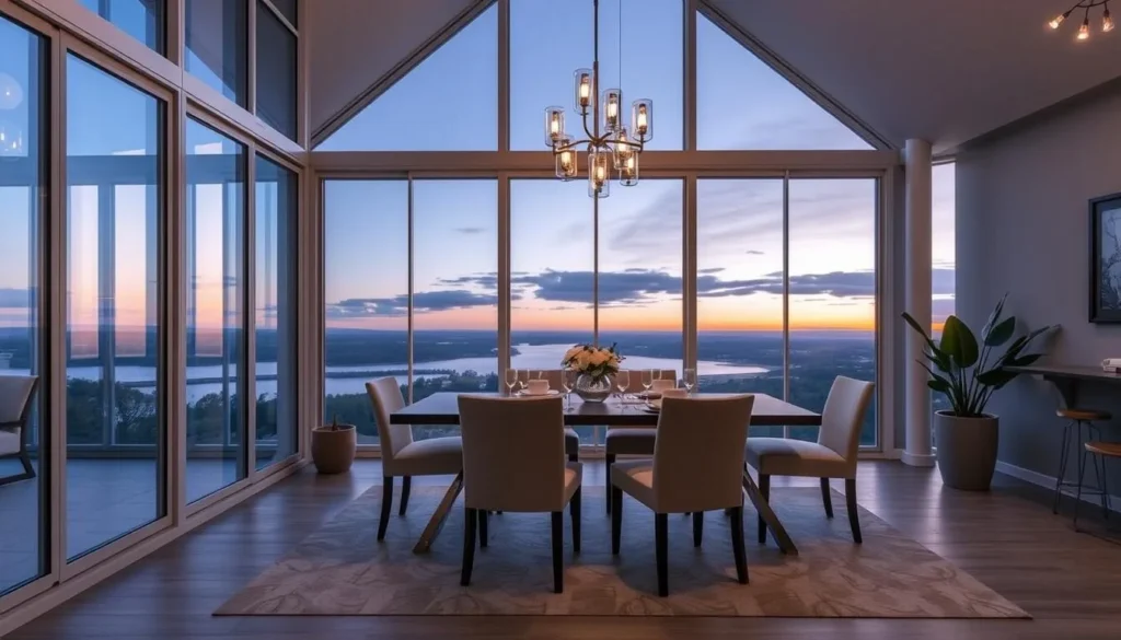 Image of a serene dining area with a view of Kensington Reservoir