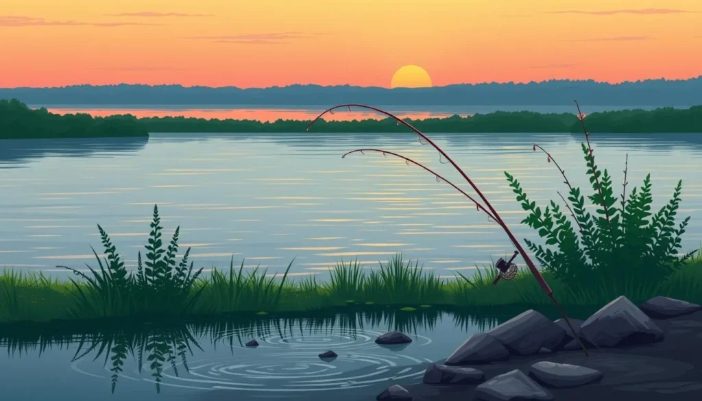 Image of a serene fishing spot along the Missouri River Image of a serene fishing spot along the Missouri River