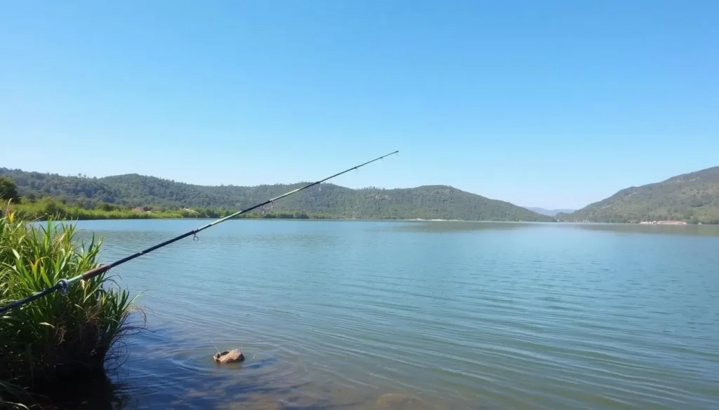 Image of a serene fishing spot at Santa Margarita Lake