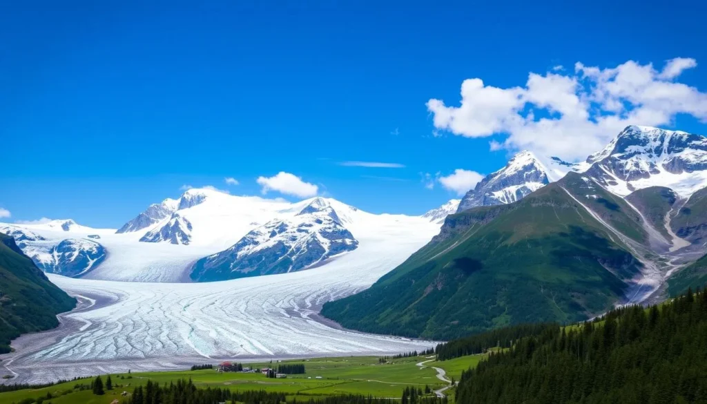 Image of a serene glacier landscape in Valais