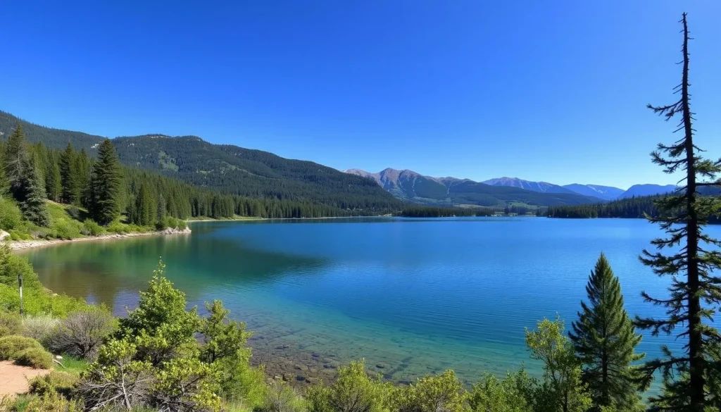 Image of a serene lake in the Shasta Cascade region