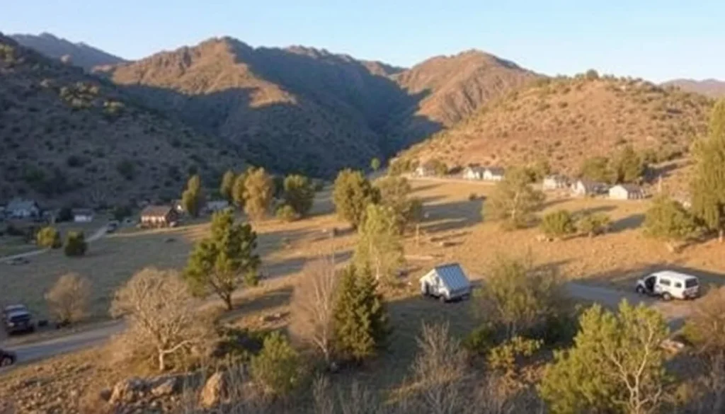 Image of a serene landscape near Hetch Hetchy with various accommodation types