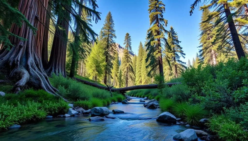 Image of a serene mountain stream in Sequoia National Park