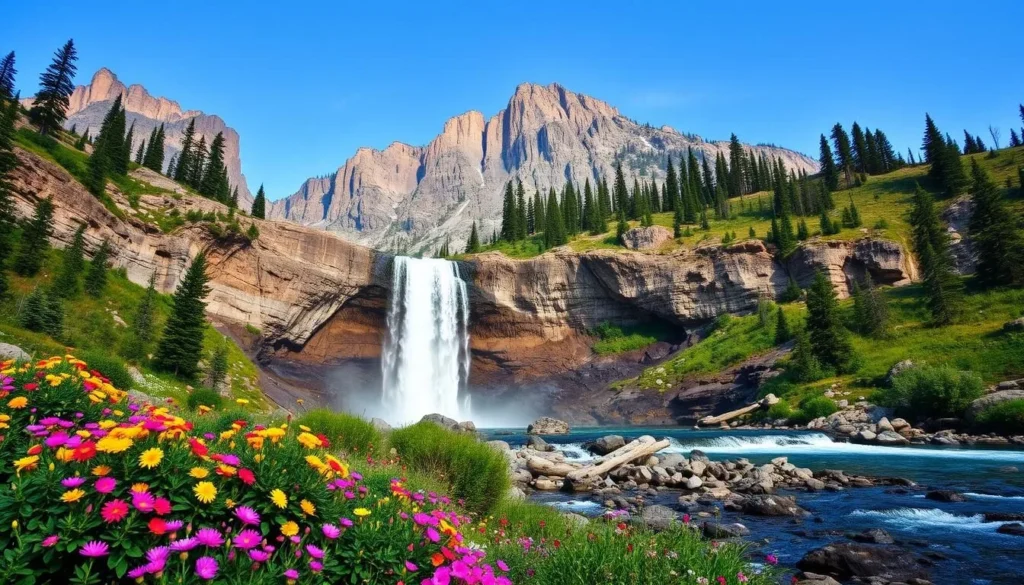 Image of a serene waterfall in the Cascade Mountains