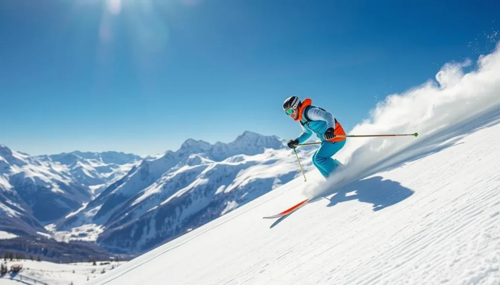 Image of a skier on a slope in Chamonix