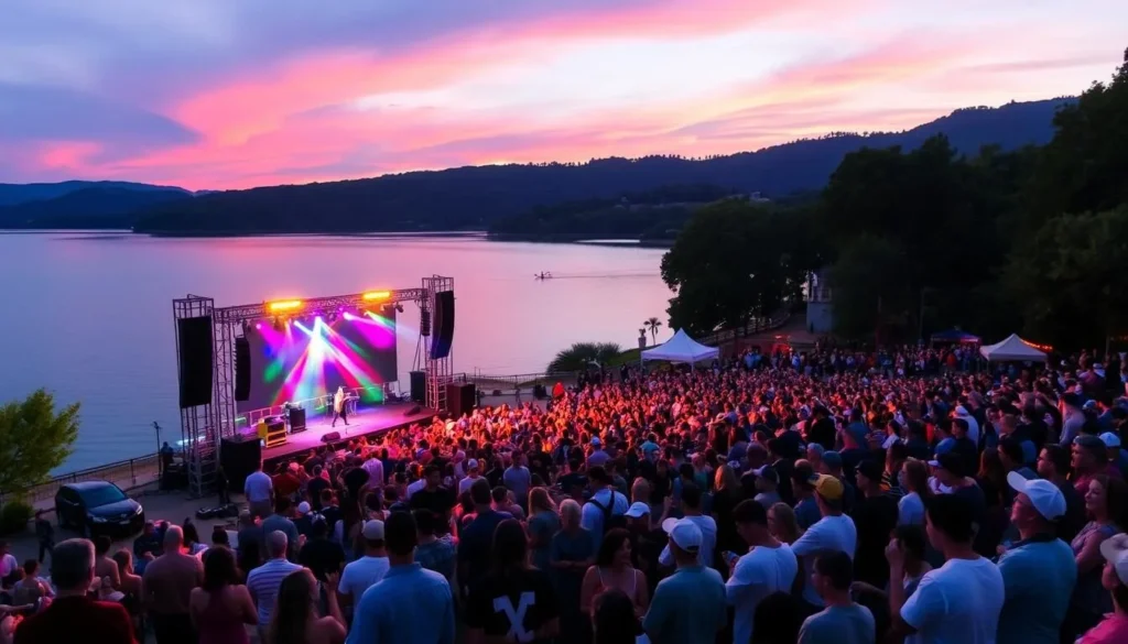 Image of a summer concert at a Santa Clara County reservoir
