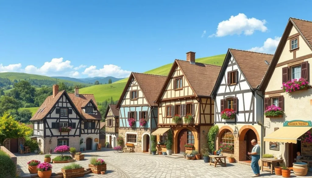 Image of a traditional Alsatian pottery village