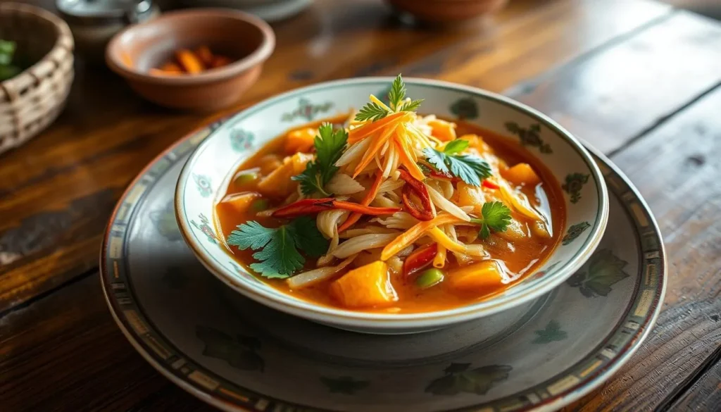 Image of a traditional Khmer dish being served