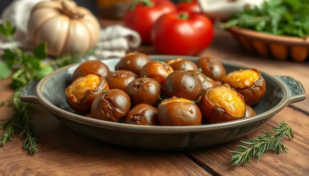Image of a traditional Lombardy dish featuring chestnuts