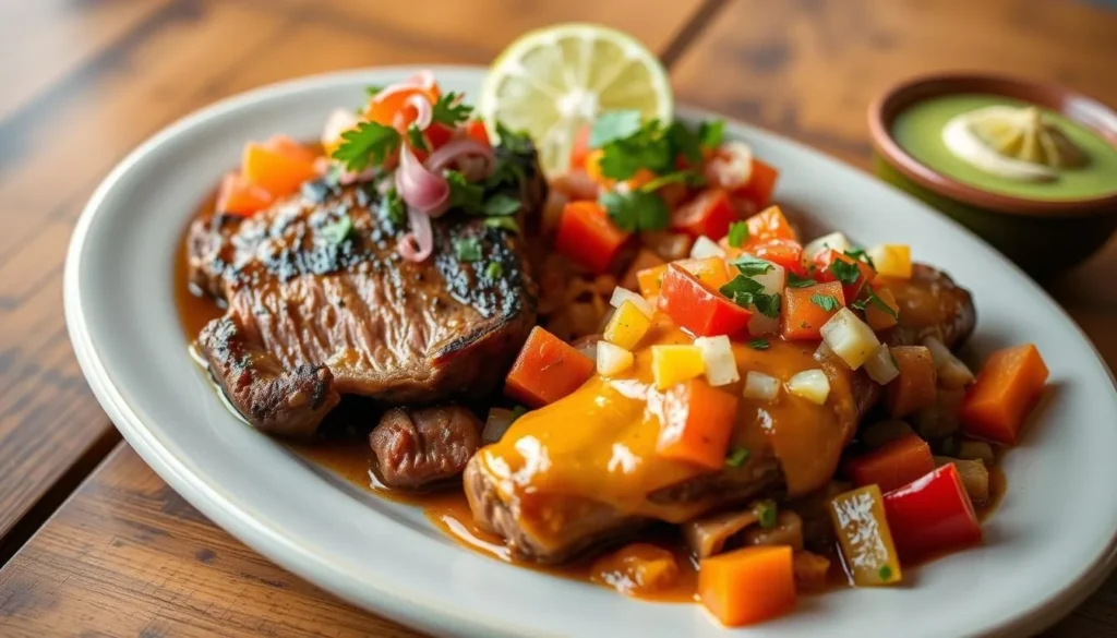 Image of a traditional Mexican dish like cabrito or carne asada