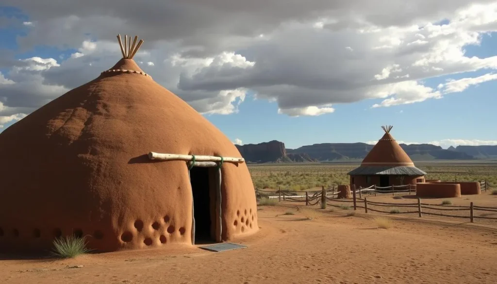 Image of a traditional Navajo hogan or a cultural site in Farmington, New Mexico