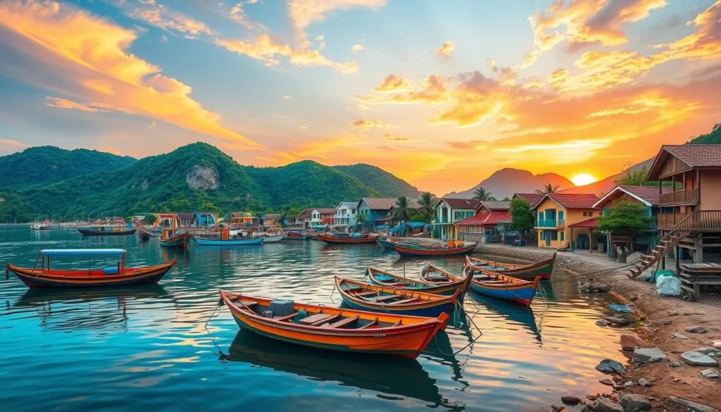 Image of a traditional fishing village near Nha Trang