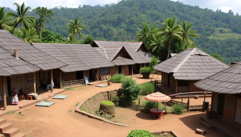 Image of a traditional village in Kananga, Democratic Republic of the Congo