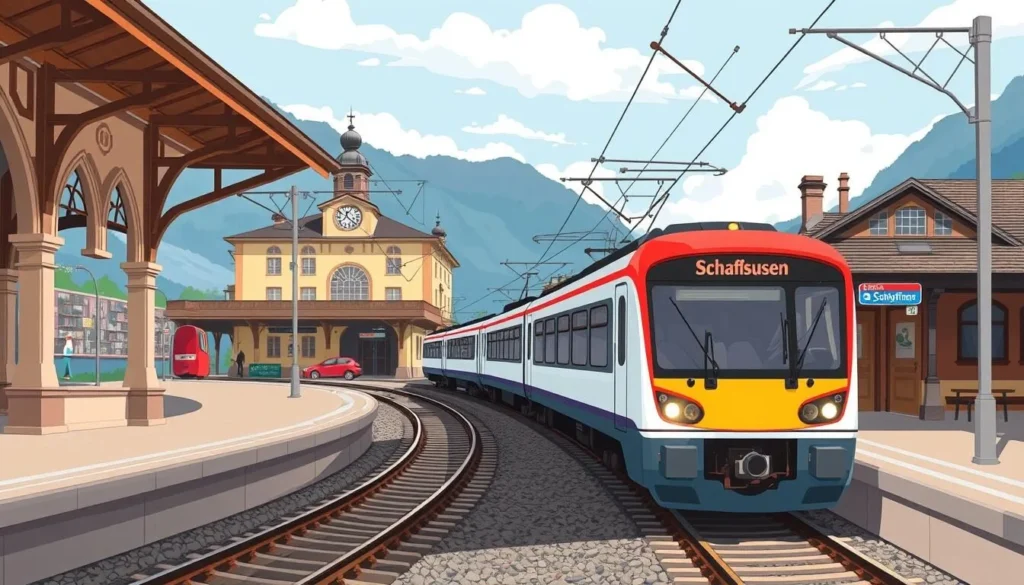 Image of a train arriving at Schaffhausen station