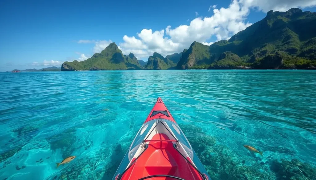 Image of a transparent kayak in Moorea's waters