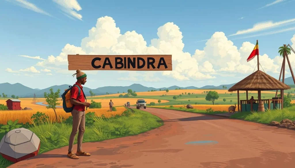 Image of a traveler at the Cabinda border