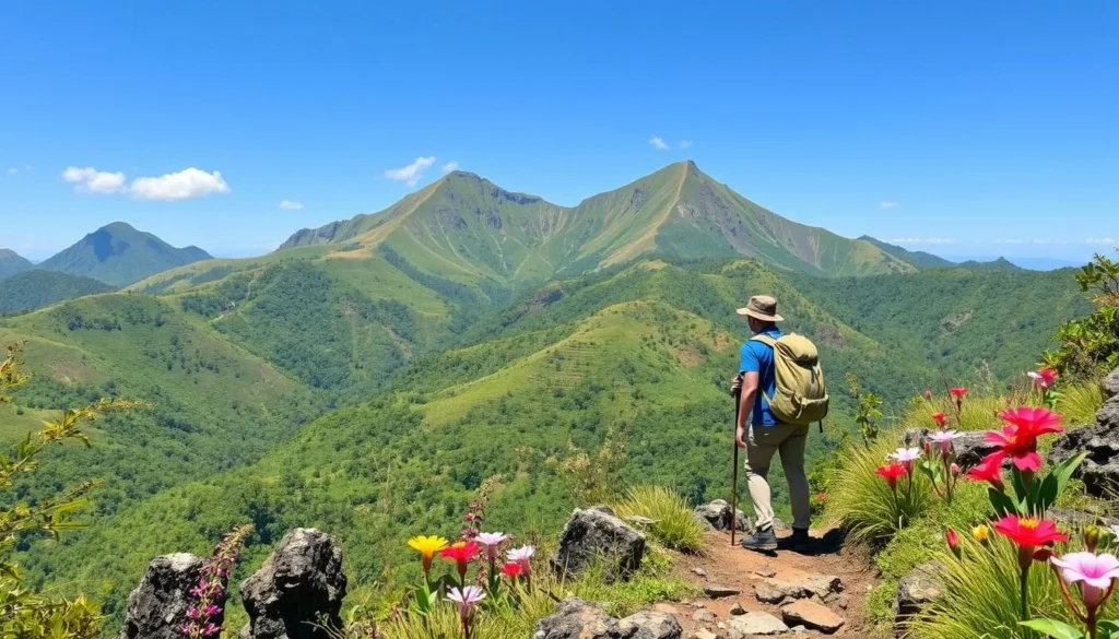 Image of a trekker in the Cardamom Mountains