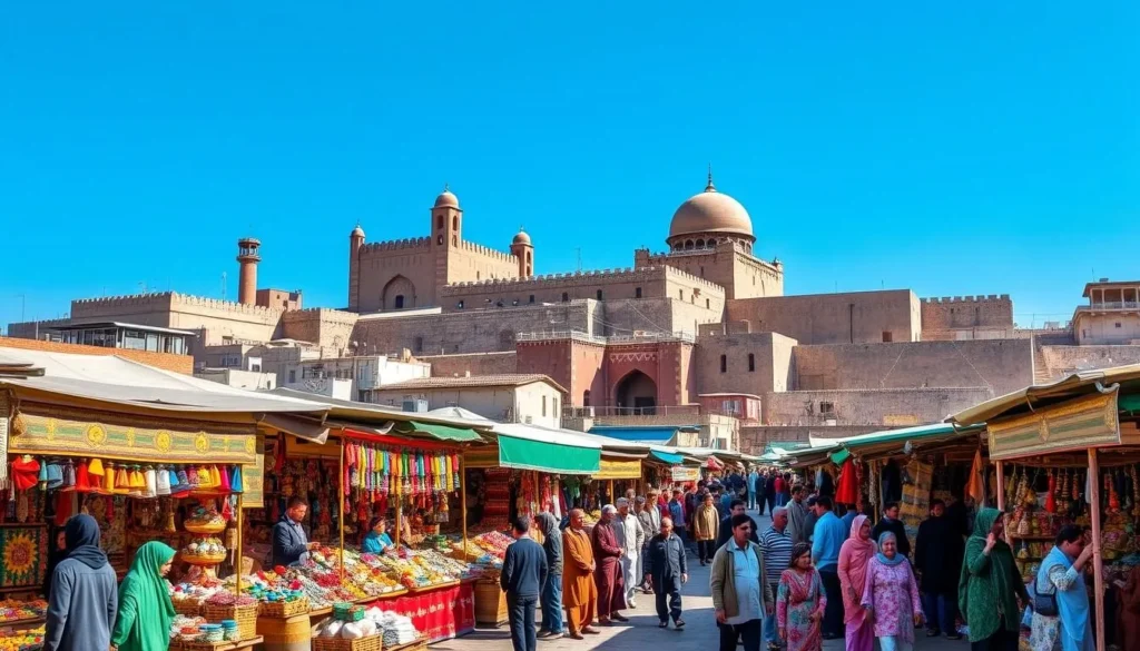 Image of a vibrant bazaar in Herat, Afghanistan